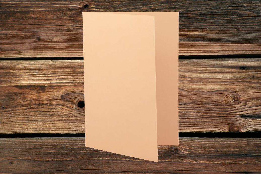 Klappkarten 105/210x210 mm hochdoppelt Aprikose 230 g/qm